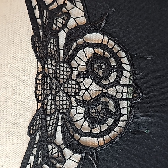 NEW LAUREN RALPH LAUREN BLACK CROCHET SHORT SLEEVE PULLOVER KNIT TOP - Picture 8 of 16